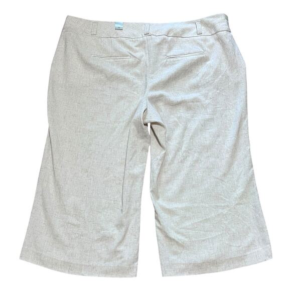 Maurices Wide Leg Capri Pants Womens 22 Ivory Beige Linen Blend NWT - Picture 4 of 6